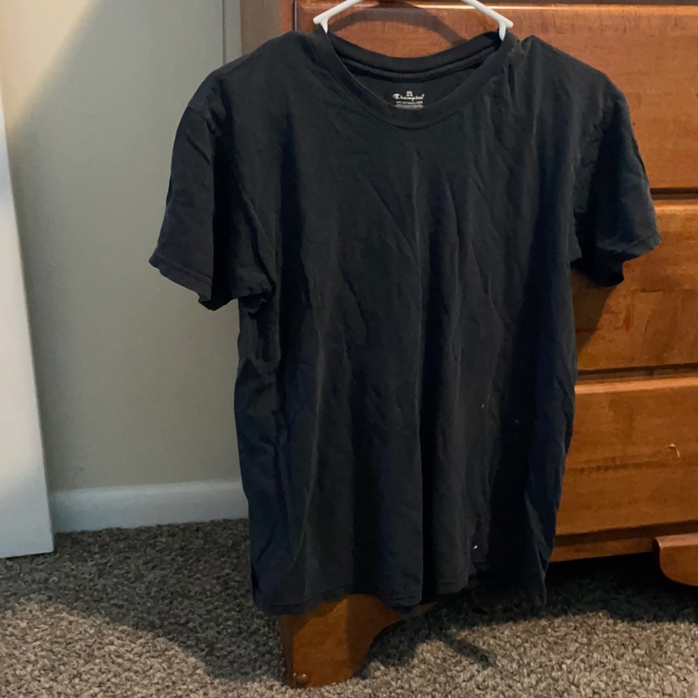 Black Champion T-shirt. Size: medium.